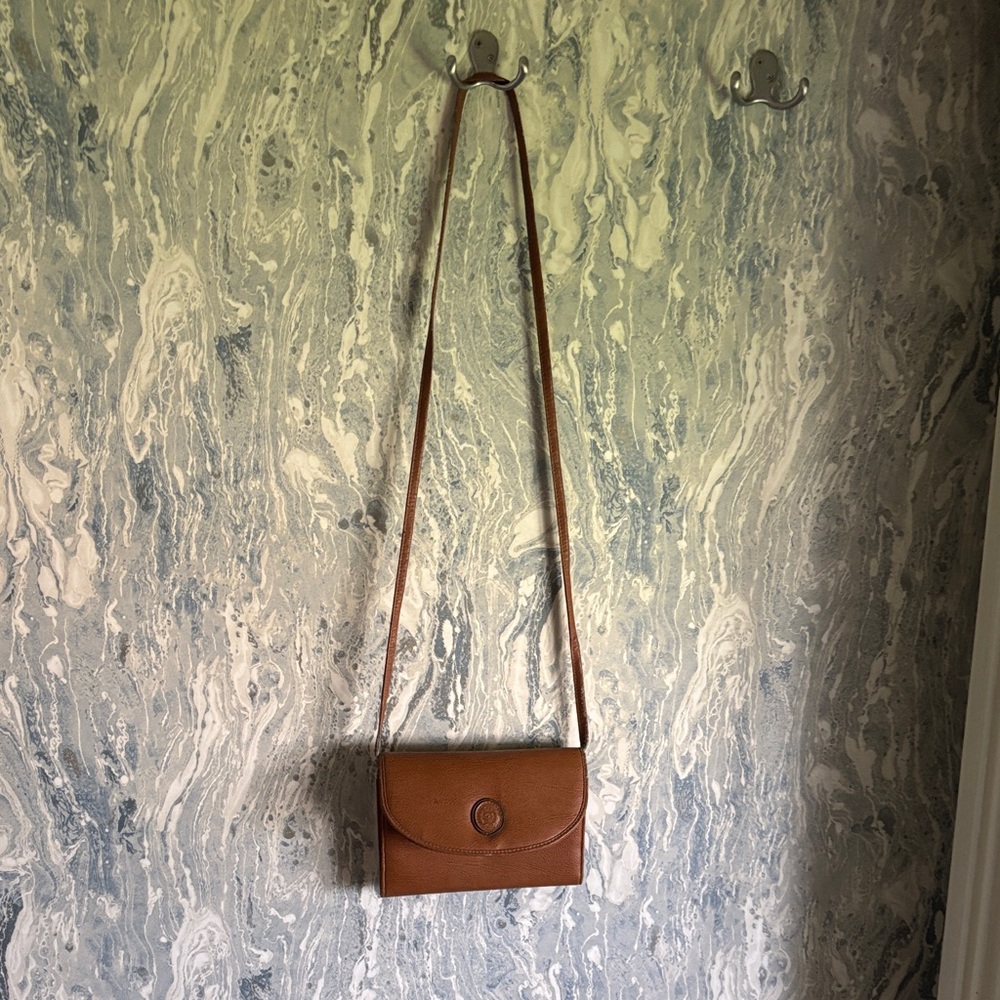 Source Unknown Tan Leather Crossbody Bag View 3